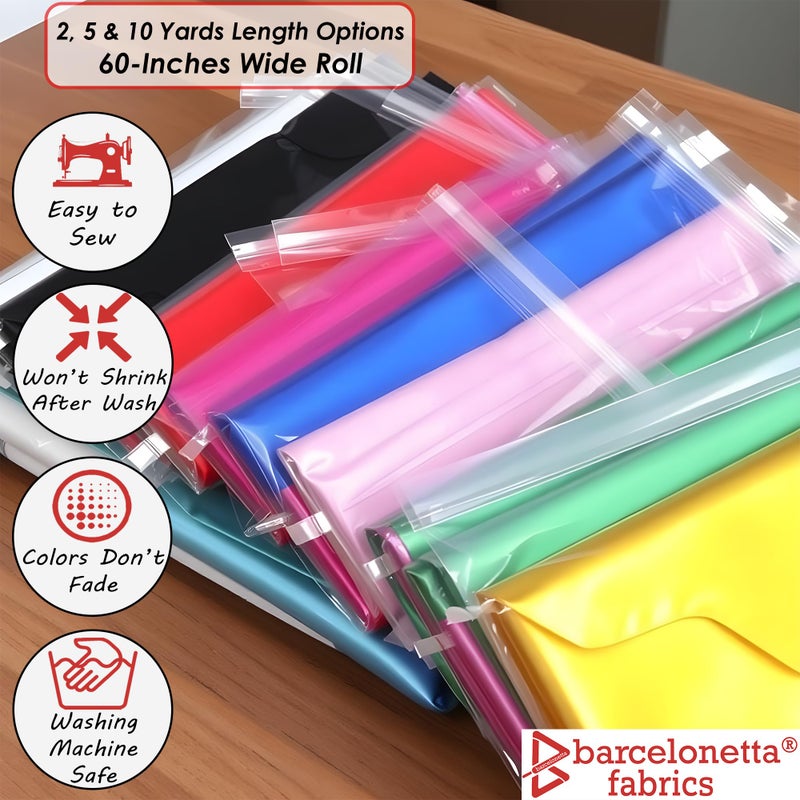Barcelonetta Satin Fabric | Decoration & Sewing | Shiny & Luxury | 60" Wide Roll | Metallic Shiny | Upholstery, Lining, Drapery, DIY Crafts (Red, 5 Yards) - Image 3